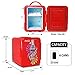 Coca Cola Mini Fridge - Refrigerator for Bedroom Skincare Office, Portable Table Top Beverage Cooler, 12V 110V Refrigerador For Drinks, Soda, Wine, Use In Car, Dorm, Outdoor, Patio, 6 Can