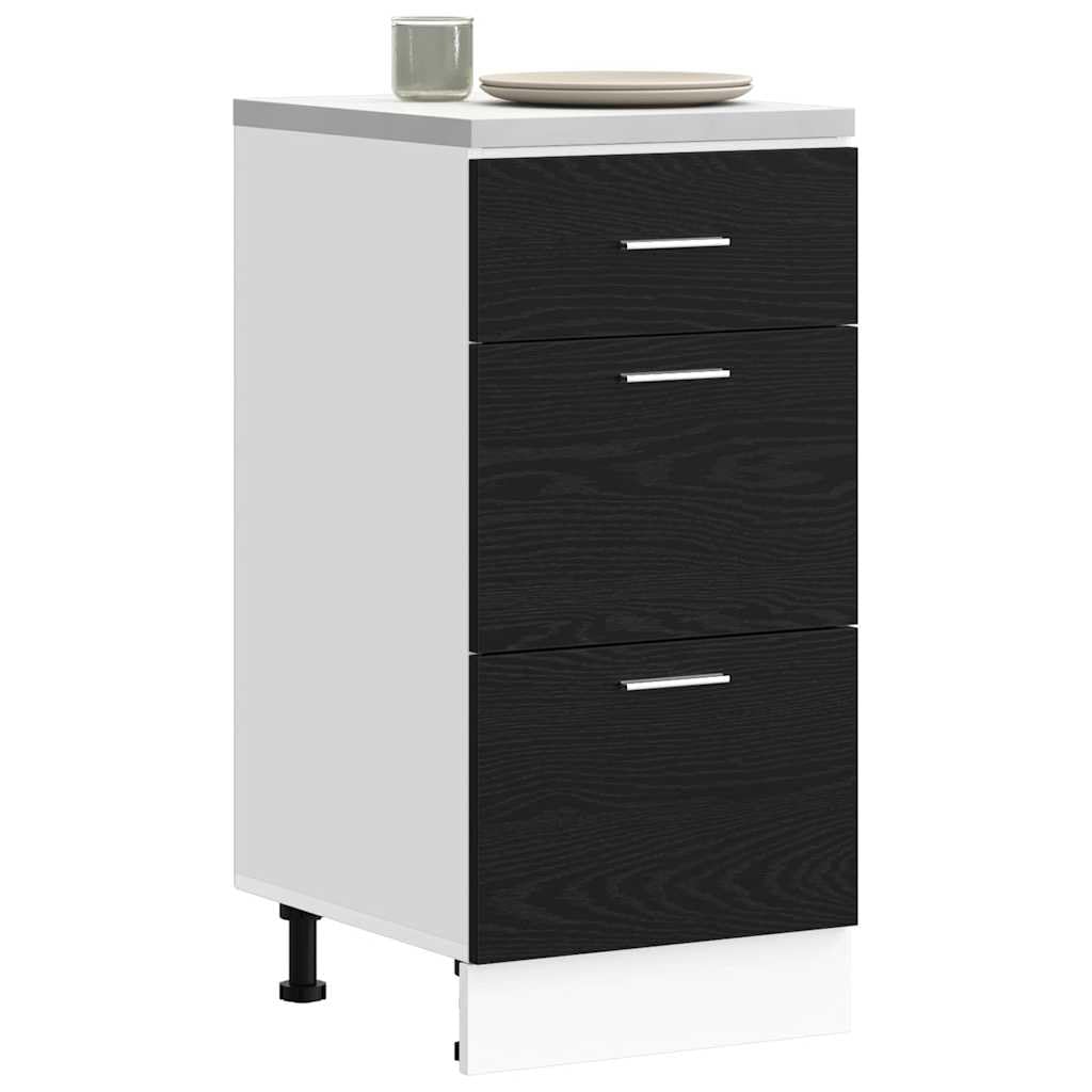 vidaXL Base per Cucina Rovere Nero 40 x 46 x 81,5 cm