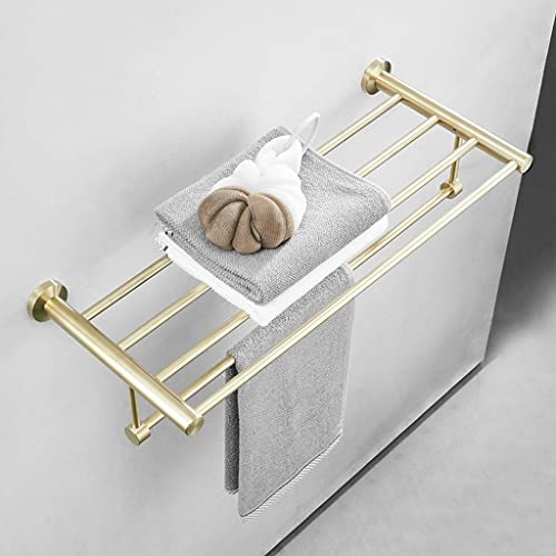 304 Stainless Steel Bathroom Shelf Wall-Mounted Towel Bar Hand Towel Holder Kitchen Cloth Rack Durable Bathroom Accessories Space-Saving Towel nizer (Bath Towel - Image 2