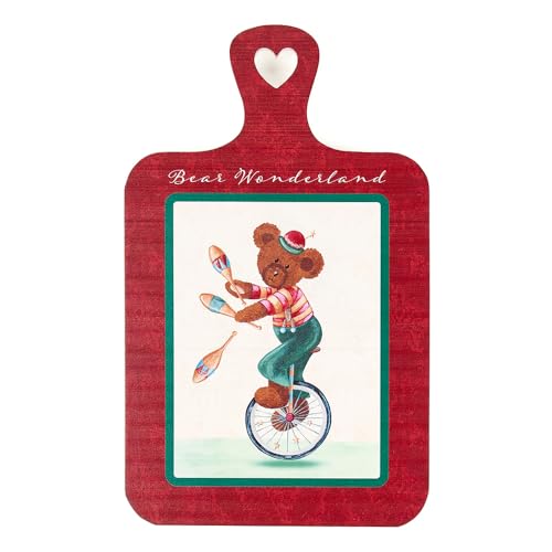 Nuvole di Stoffa Sottopentola legno natalizio con orsacchiotto 18x1x29.7 cm "Bear Wonderland" 2 varianti (1pz) A