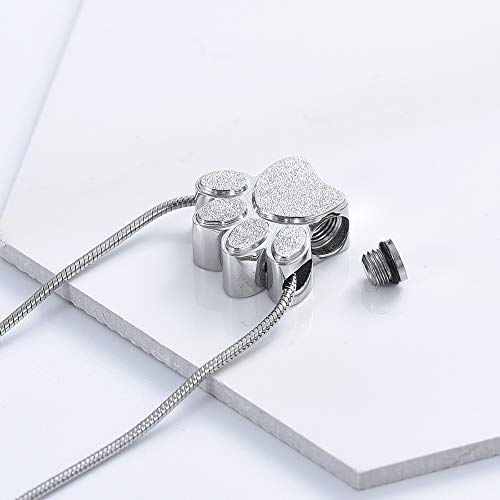 QGJNSGC Pet Paw Cremation Jewelry for Ashes Pendant Paw Print Urn Necklace Memorial Keepsake Jewelry for Pet/Dog's/Cat's Ashes - Image 4