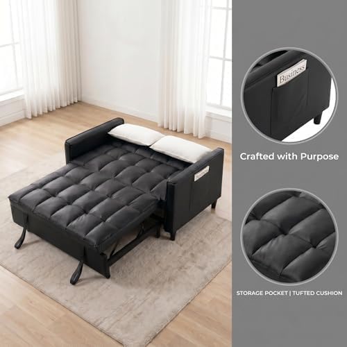 Trygoal Leather Sleeper Sofa Bed
