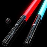 Lightsaber for Kids & Adults, USB-C Charging, 15 RGB Colors, 2-in-1 Dueling Lightsaber with 4 Modes, Metal Handle & Durable Sword, Laser Sword Set(2 Black)