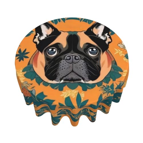 Nappe durable avec imprimé chien peint au design unique de 60 pouces