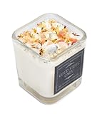 Good Vibes Only Candle by New Moon Beginnings - Negative Energy Cleansing - Soy Aromatherapy Candle - Handmade with Crystals & Herbs (7.5oz Glass Square Jar)