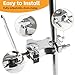 L-Rod Cowbells Cymbal Clamp, Zinc Alloy Tom Mounts for Drums Clamp, Percussion Mounting Bracket for Cowbells, Jam Blocks, Tambourines, Mini Timbales, and Electronic Pads to A Stand (L-Rod)