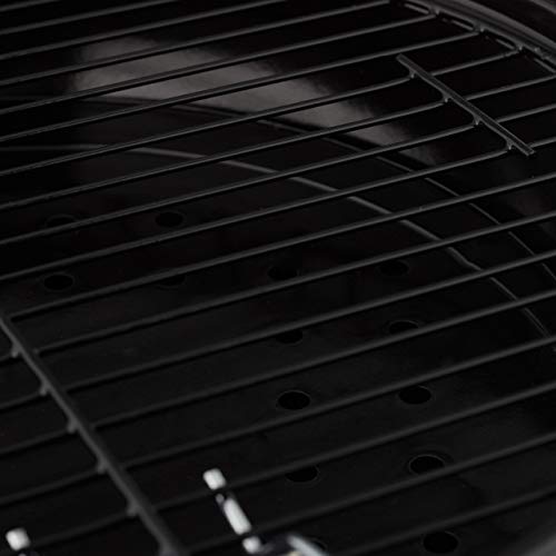 Foto von Relaxdays Kugelgrill, tragbar, mit Deckel, leckeres BBQ, Picknickgrill mit großer Grillfläche, Holzkohle, Ø36cm, schwarz, 27 x 36 x 36 cm