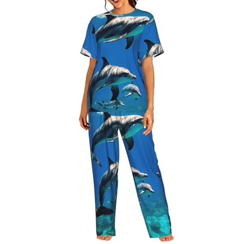 Pyjama court femme dauphin doux pour des nuits pleines de douceur