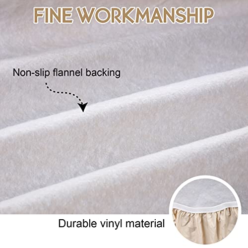 3 Pcs Picnic Table and Bench Fitted Tablecloth Cover for 6 Ft Table 30 x 72 Inch Vinyl Fitted Elastic Edges Waterproof Wipeable Tablecloth for Indoor Outdoor Travel Picnics Patio Camping (Beige) by Irenare - Image 3
