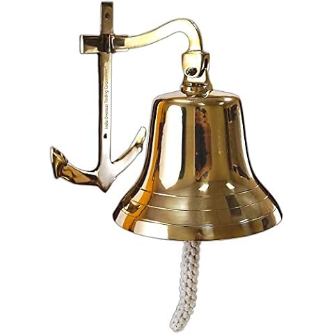 Nagina International Ships Bell - Large - Solid Brass W/mounting Bracket NEW Cover