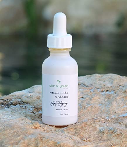 Plan of Youth Miami Anti-Aging Serum Eraser, with vitamins B3, C, E and ferulic acid. Rich in antioxidants to repair, improve texture and glow (30ml)