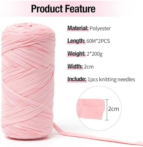 Fils en PolyesterChunky T-shirt Yarn Beige pour Crochet et Artisanat