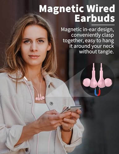 Image of USB C Headphone for Samsung S26 S25 FE S24 A16 A17 Wired Earbuds Magnetic in-Ear Type C Earphone with Microphone Volume Control Bass Stereo Noise Canceling for iPhone 17 Pro Max 16 16e 15 Pixel 10a 9a