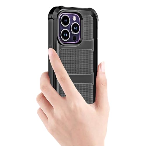 Image of Cubix Armor Defender Rugged Case Compatible for Apple iPhone 15 Pro Max Back Cover Slim, Shockproof, Dual-Layer Design with Camera Protection - Black