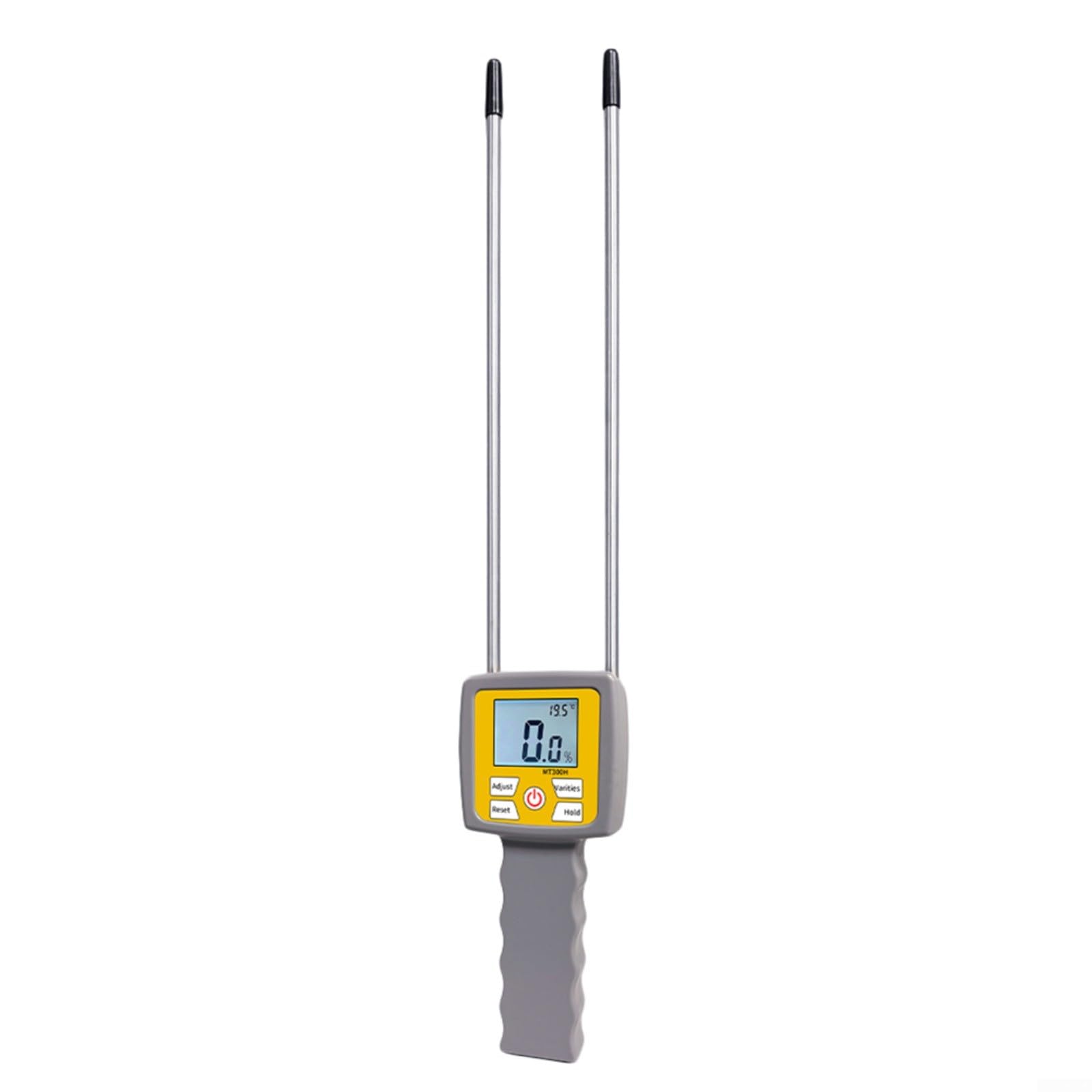 0-80% Digital Humedad Meter Hierba Heno Paja, Sensible para Detector de Humedad Dual Sonda con Pantalla Retroiluminada