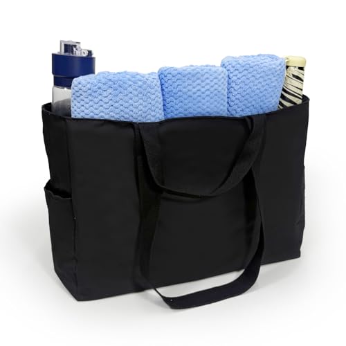 Large Beach Bag for Women, Beach Tote Bag with Waterproof Zipper, Waterproof Sandproof Pool Bag,Foldable Travel Tote