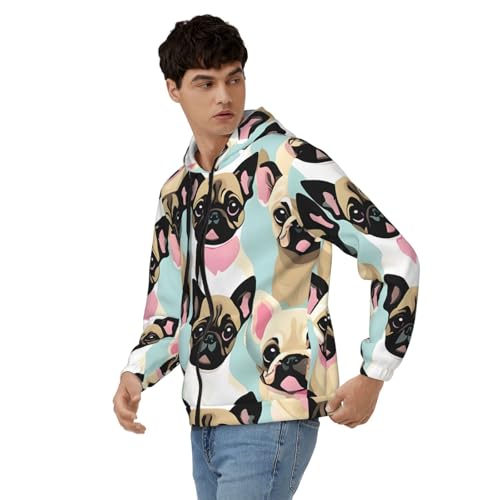 Sweat à capuche décontracté homme veste zippée manches longues chaud