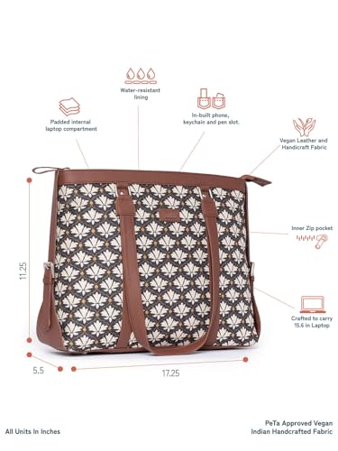 Image of Stylish Tote Bags for Office Use | Laptop Bag 15.6 inch | Purse for Women | Vegan Leather Handbag | Daily & Travel Use |
