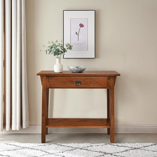 Image of Leick Home Mission Console Table, 30 inch, Russet