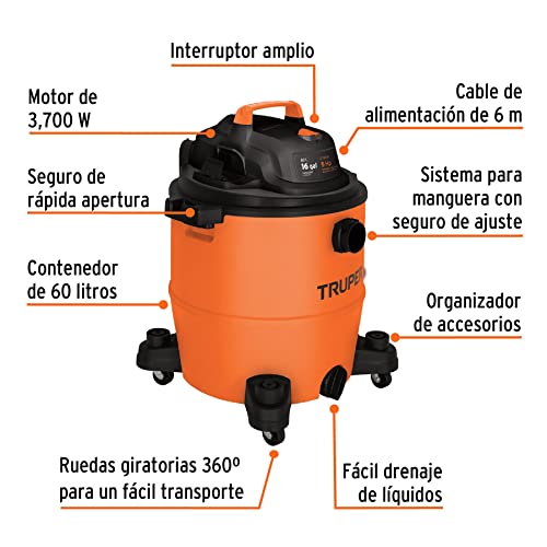 Aspiradora Truper 16 galones 8 Imagen adicional