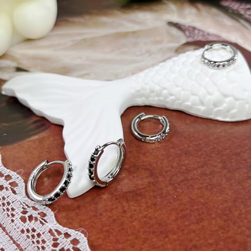 Surgical Stainless Steel Earrings for Sensitive Ears Flat Back Stud Earrings Hoop Earrings Set for Women Hypoallergenic Cubic Zirconia Earrings Tiny CZ Nap Studs for Cartilage 7