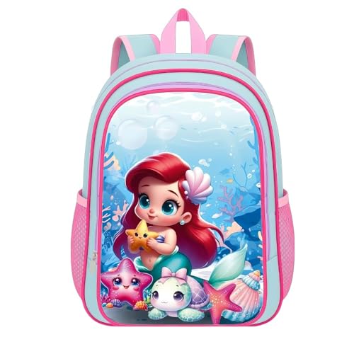 Mochila Feminina Escolar Infantil Bolsa Grande Menina Sereia 4 á 10 Anos