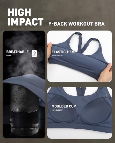 Image of RUNNING GIRL Sports Bras for Women, Molded Cup High Impact Sports Bra Workout Bras for Women High Support Racerback