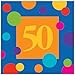 50 Birthday Stripes Lunch Napkins - 16 Pack