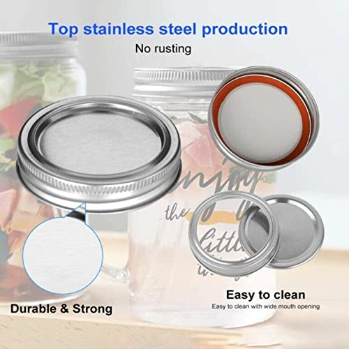 Homesen armazenamento de alimentos 48PCS Canning Tampas and Bands for Regular Mouth 70mm Jar Rings S