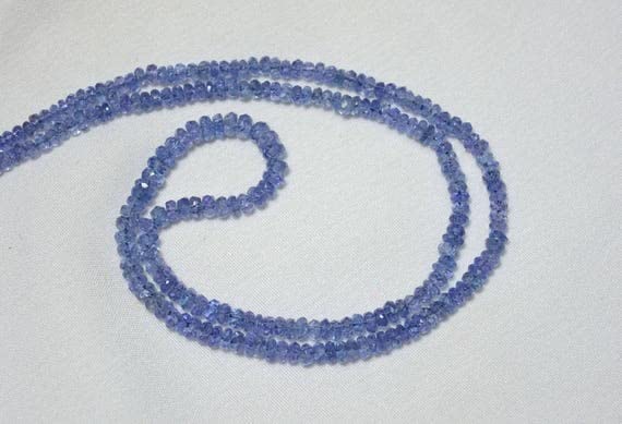 Perles tanzanite faceted rondelle beads 3-4mm de qualité sans défaut pour enfilage collier fil 16"