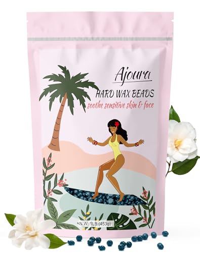 Image of Ajoura Hard Wax Beads, Jasmine Formula for Coarse Hair Removal on Sensitive Skin, Ideal for Face, Brazilian, Bikini, and Underarms, 1lb Refill for Home Wax Kit