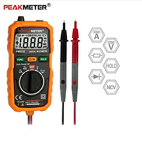 PEAKMETER Non-Contact Mini Digital Multimeter DC AC Voltage Current Tester Ammeter Multi Tester PM8232