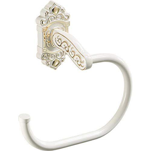 Preisvergleich Produktbild Handtuchring Handtuchhalter Handtuchstange Retro Backen Weiße Farbe Hardware Anhänger Bad Elfenbein Weißgold Raum Aluminium Punch Free ZHANGAIZHEN