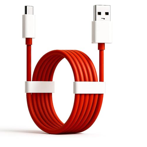 Image of ORIGINAL 100W USB to Type C SuperVooc /Dash Fast Charging Cable [2 Yrs Warranty*] Compatible for One plus 13 /13r12 /12r /11 /11r /10r,10t,10,10 pro,9 Pro,8,8T,7t,7t Pro,6,Nord,4,3,2,2t,Ce2Lite,Ce3 lite