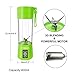 Portable Blender Single Serve, Personal Size Blender USB Rechargeable Juicer Cup Fruit Mixing Machine Baby Travel 380m (Green)