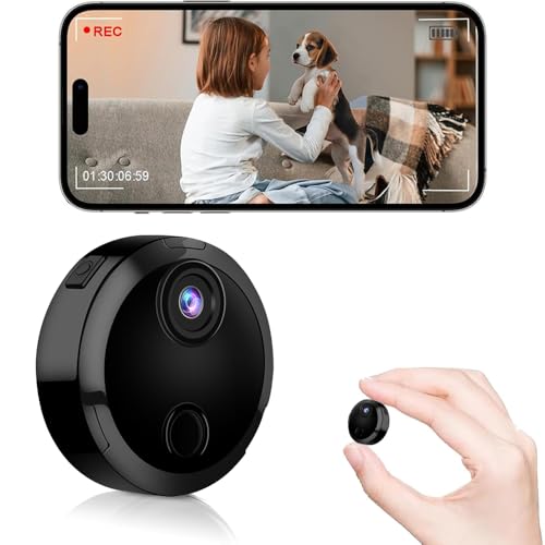 YiYunTE Mini Camara Espia, Micro Camara Vigilancia WiFi Interior, 1080p Mini Cámara Oculta con Detección Movimiento/Vision Nocturna, Pequeña Camaras Espias Camufladas para Casa Hogar Oficina Mascotas