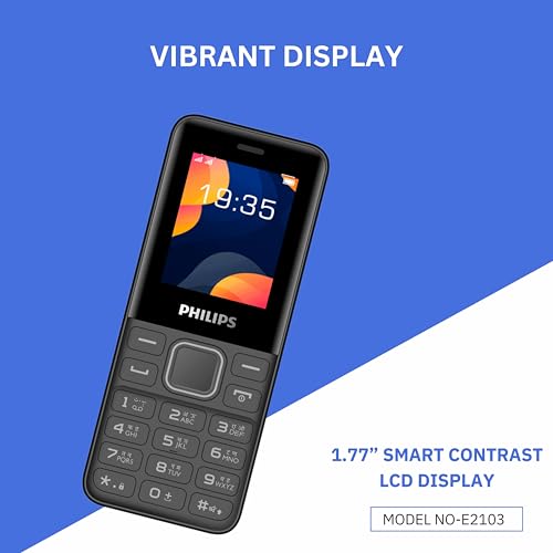 Image of Philips All-New E2103 Sleek & Stylish |Keypad Mobile with 1.77 inch Screen|1000 MAH Battery | 2030mm Speaker| Wireless FM | Bright Torch|Cool Gray