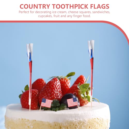 Palillos de Cóctel de Madera con Forma de Bandera POPETPOP 200 Uds 4