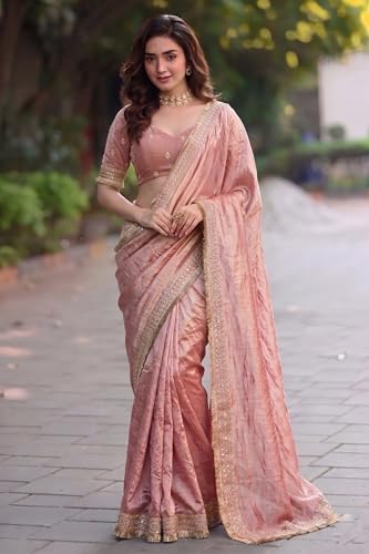 Image of Women's Designer Bollywood Soft Georgette Heavy Embroidery Sequins Work Sarees For Wedding With Blouse Piece