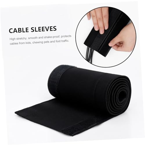 Sewroro manga flexible para gestión de cables para cables de computadora, organizador portátil de cables, funda para ocultar cables para escritorio, oficina y hogar, negro miniatura 3