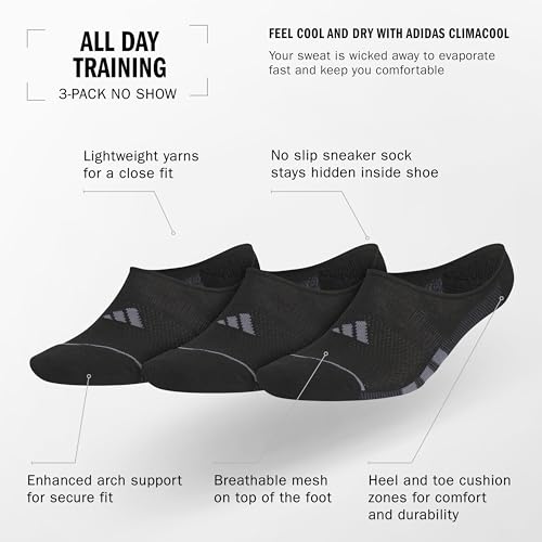 Image of adidas Men's All Day Training Quarter Socks sports performance above the ankle height with cushioning for running (3-Pair)