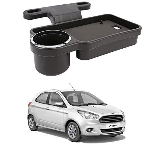 Image of Oshotto (FT-04) Foldable Car Auto Headrest Rear Back Seat Table Drink Food Cup Tray Holder Compatible with Ford Figo - Black