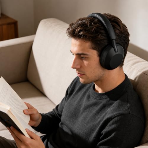Image of Mizi Replacement Earpads Compatible with Sony WH-1000XM5 (WH1000XM5) Noise Cancelling Headphones, Premium Protein Leather Ear Cushions with Thick Memory Foam, Noise Isolation, Comfort - Black