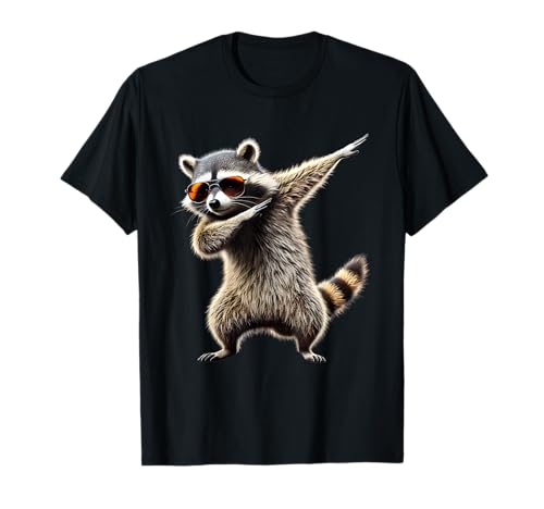 Tamponner Un Raton Laveur avec des Lunettes de Soleil Danse T-Shirt