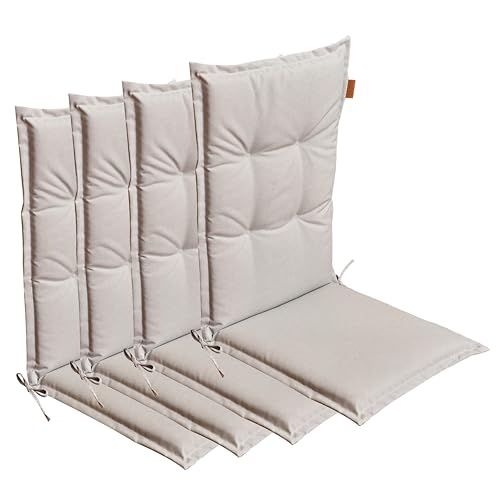 LILENO HOME Gartenstuhl Auflagen [4er Set - Hochlehner] in Beige -...