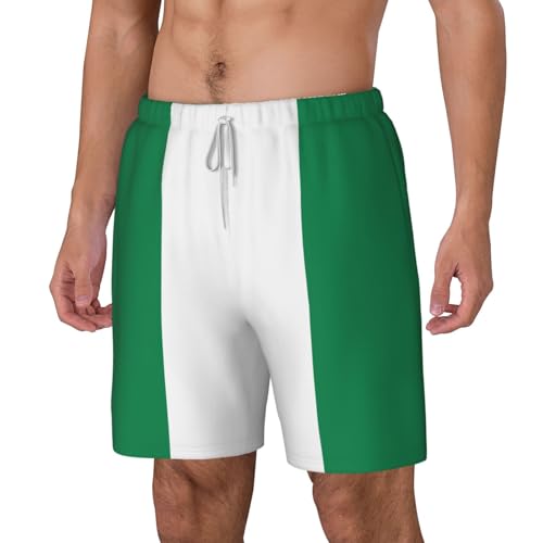 Flag of Nigeria Breathable Fit Trends Men's Swim Trunks Board Short with Waist Elastic Band Swimming Trunks2