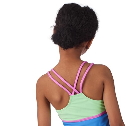 Image of Saint Eve Kids 4-Piece Swimsuit Set UPF 50+ Girls Long Sleeve Rash Guard Tankini Top Bikini Bottom & Swim Shorts
