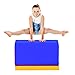 Goplus Mailbox Tumbling Mat, Gymnastics Vaulting Box w/Detachable Mat, Carrying Handle, Premium PU Leather, Portable Jumping Tumbling Aid Trainer for Kids Home Gyms Exercise (Red+Blue+Yellow)