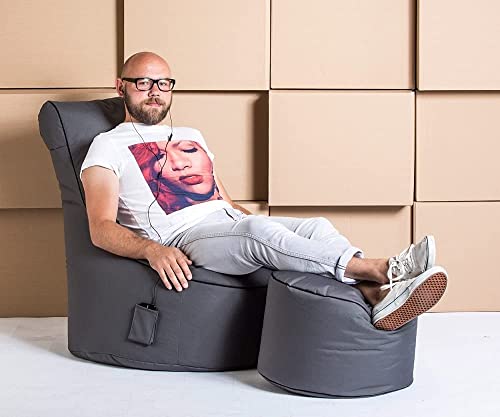 Sitzsack-Set Scuba Swing + Hocker anthrazit (Outdoor) - 2