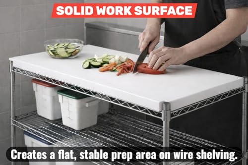 Inserto para Estante de Alambre de 48" x 18", Tabla de Cortar de Polietileno para Preparación Comercial de Alimentos, Superficie de Trabajo Plástica No Porosa y Duradera, Fácil de Limpiar miniatura 4